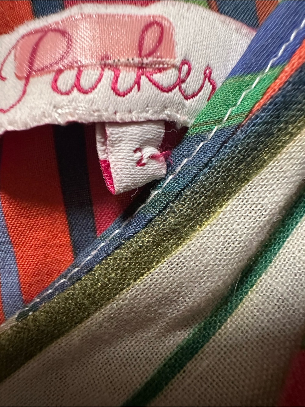 Parker Dress striped sundress size 2 summer cotton - Picture 4 of 5